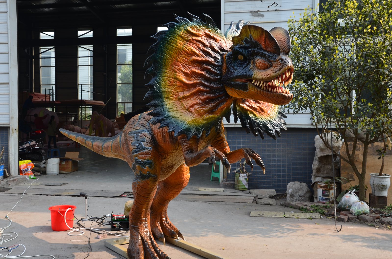 Dilophosaurus Frill Display — Orange