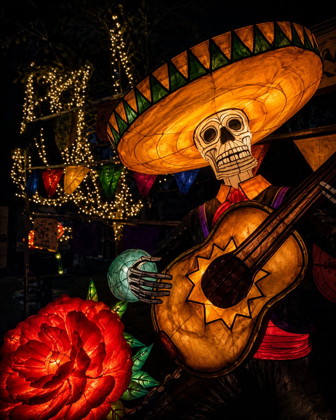 Day-of-the-Dead Mariachi Skeleton Lantern