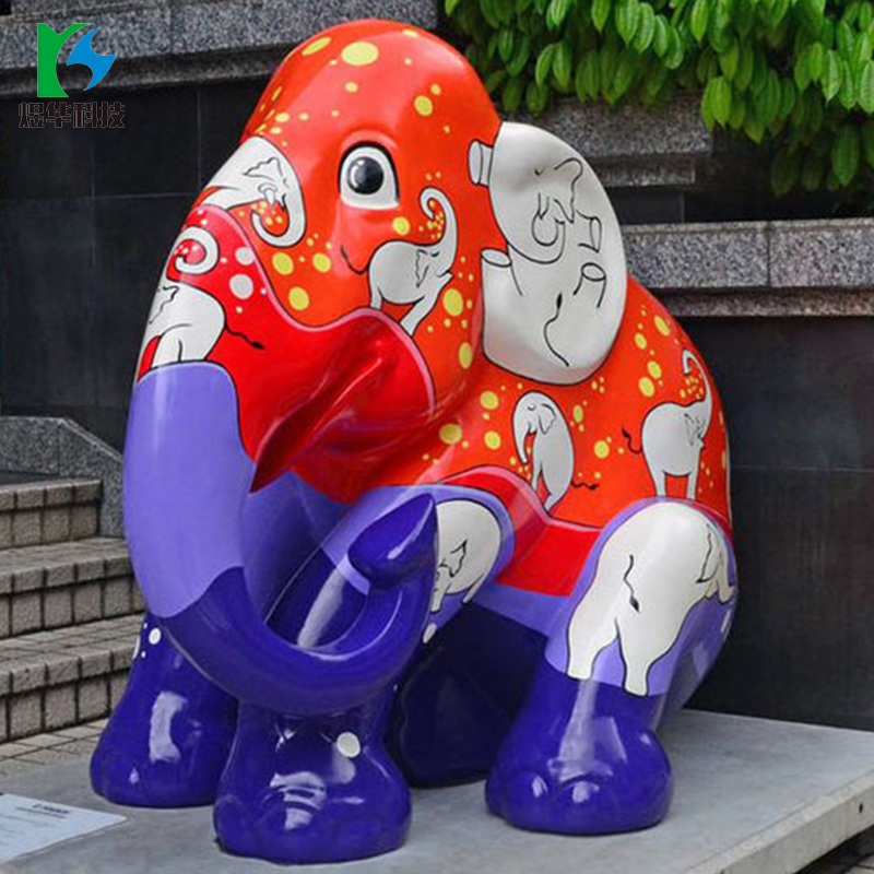 Cultural Tourism Whole Park Customization — Custom Painted Elephant Sculpture