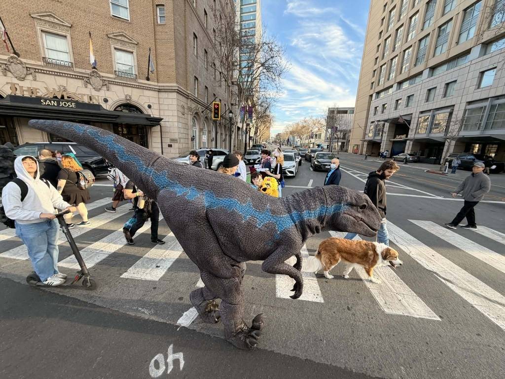 Raptor Costume, Downtown Street Walk