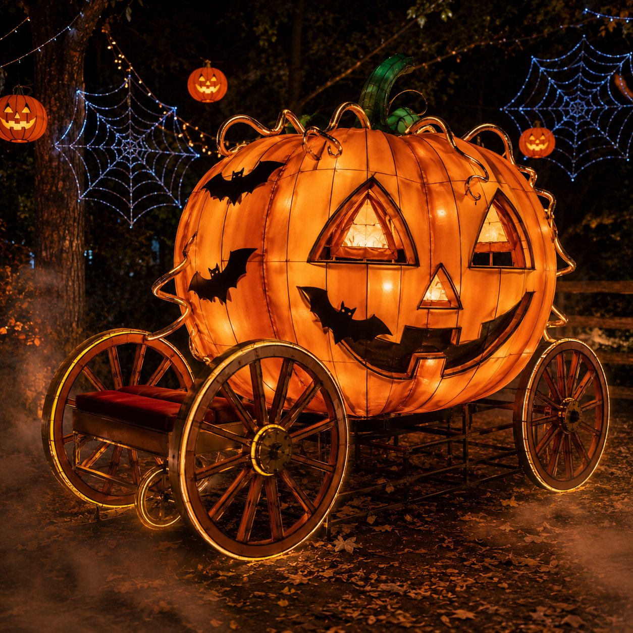 Bat & Pumpkin Carriage Lantern