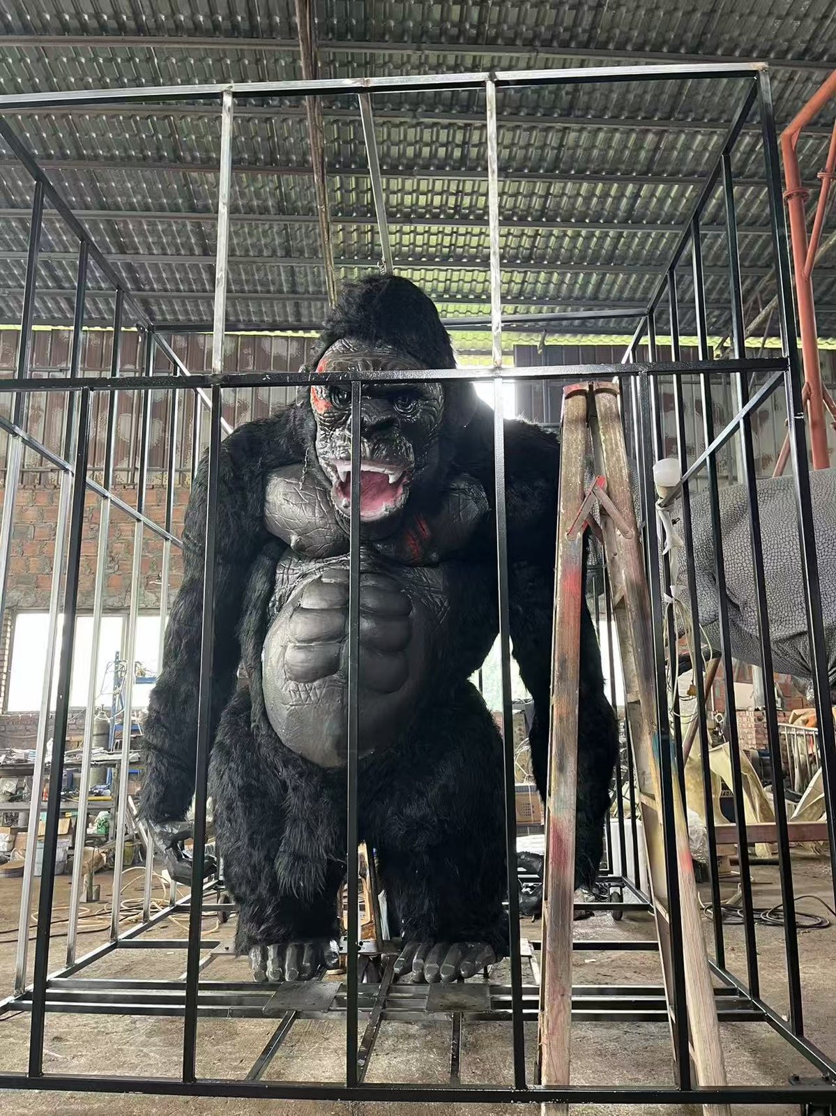 King Kong Animatronic in Display Cage