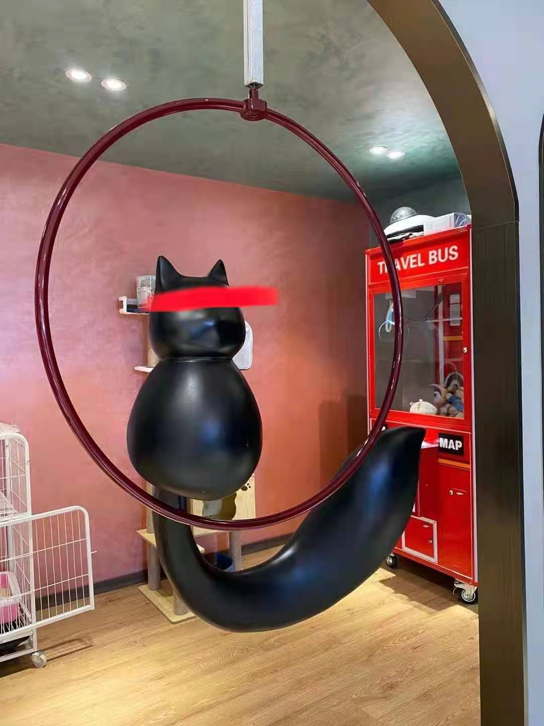 Black Cat Hanging Sculpture