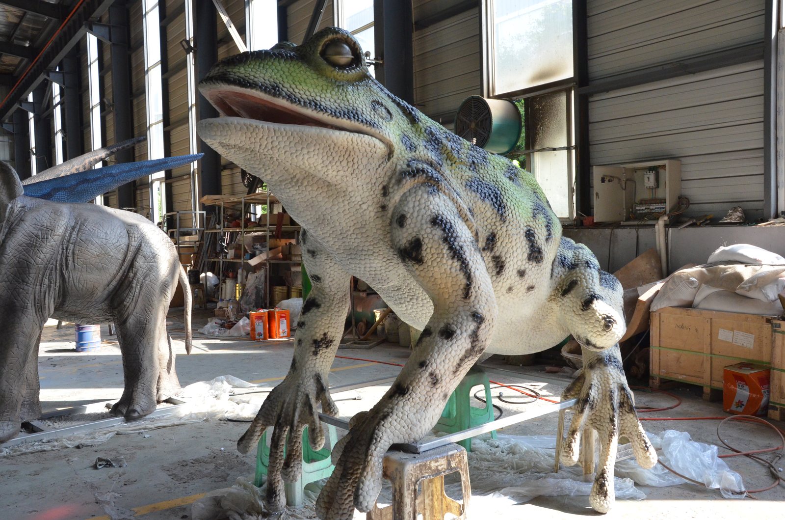 Dilophosaurus & Elephant in Workshop